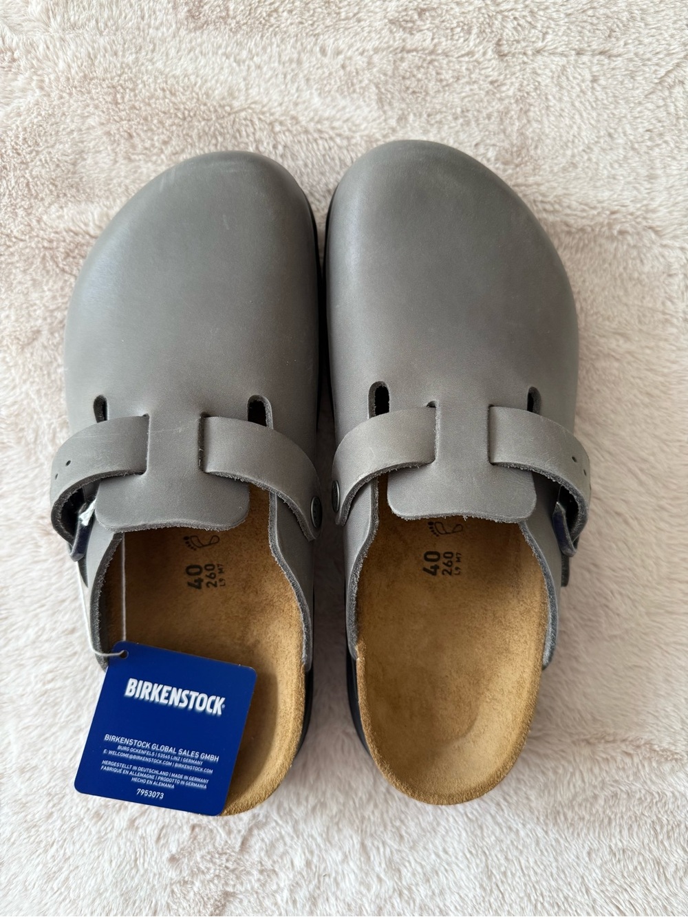 NWT Birkenstock Men’s Boston CT Clog Iron Oiled Leather Size 40 / 7 - Picture 12 of 14